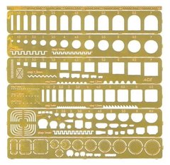 Set of templates for applying embroidery (any scale), photo-etching, ACE a001, In stock