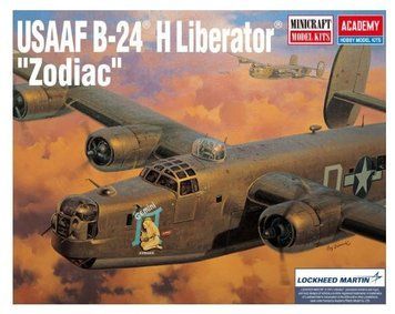 Collected model 1:72 bomber USAAF B-24H Liberator "Zodiac" Academy 12584