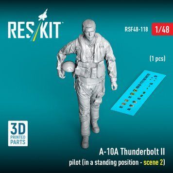 Фигура 1:48 пилот A-10A Thunderbolt II (в положении стоя &ndash; сцена 2) (1 шт.) Reskit RSF48-0118