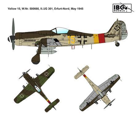 Сборная модель 1:72 самолет Focke-Wulf Fw-190 D-9 - Jagdgeschwadere 301 IBG 72543