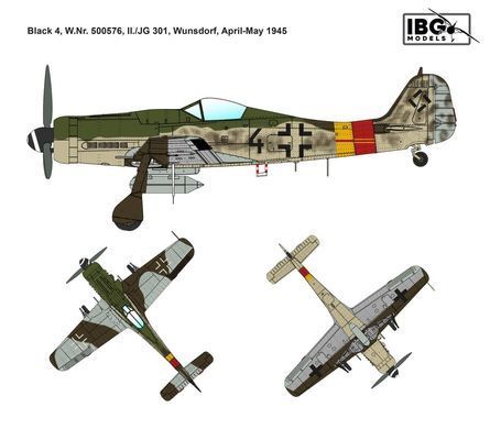Сборная модель 1:72 самолет Focke-Wulf Fw-190 D-9 - Jagdgeschwadere 301 IBG 72543