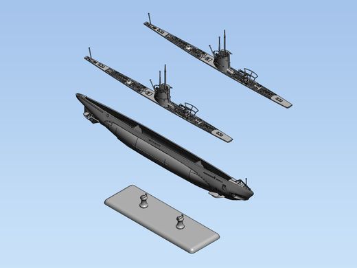 Збірна модель 1/144 Підводний човен типу IIВ, німецький підводний човен (1939 р.) ICM S.009