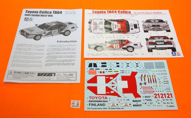 Збірна модель 1/24 автомобіль N°.05 Toyota TA64 Celica '85 Safari Rally Winner Beemax B24004
