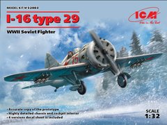Prefab model 1/32 I-16 Type 29 Soviet WW2 fighter ICM 32003