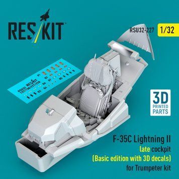 Scale model 1:32 late cockpit F-35C Lightning II (basic version with 3D stickers) for Trumpeter Reskit RSU32-0227