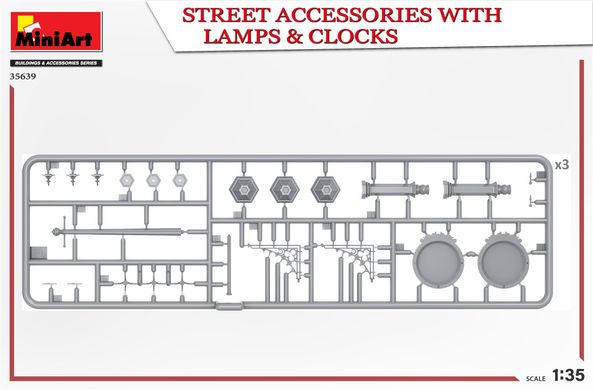 MiniArt 35639 1/35 street accessories with lamps and clocks