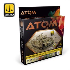 Набір акрилових фарб ATOM Кольори німецьких танків IIСВ German Tank WWII Ammo Mig 20704