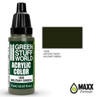 Acrylic paint opaque MILITARY GREEN with matte finish 17 ml GSW 1848