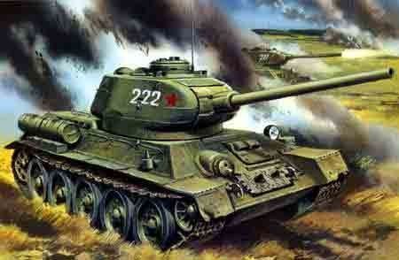 Assembled model 1:72 T-34\85 tank with S-53 UM 328 mount