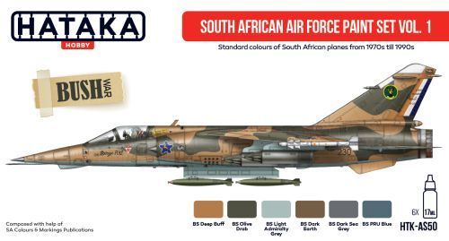 Набор красок South African Air Force paint set vol. 1 6x17ml Hataka Hobby HTK-AS50