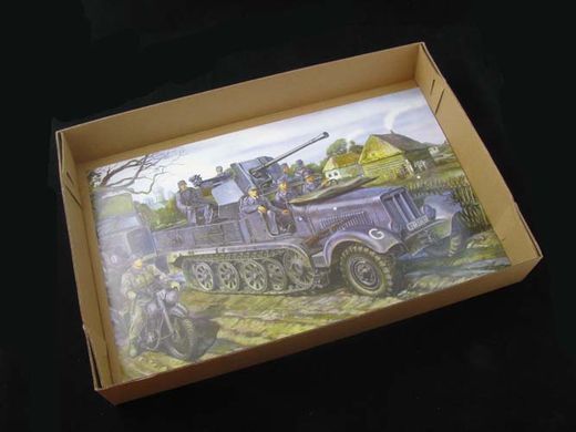 Assembled model 1/35 German anti-aircraft gun Sd.kfz 6/2 5t 3.7cm half-track Flak36 Early/Late Pro B
