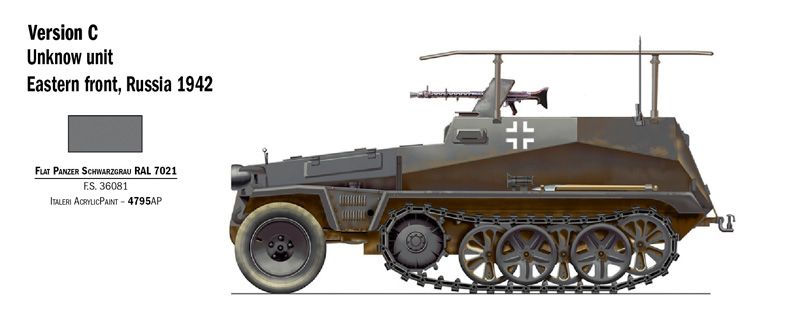 Prefab model 1/72 half-track Sd. Kfz. 250/3 Italeri 7034