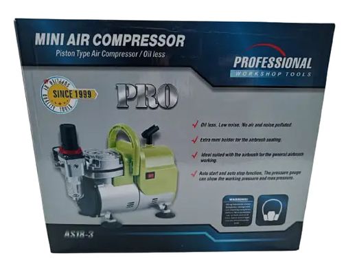 Airbrush compressor oil-free, with reducer and filter (Fengda) AS-18-3