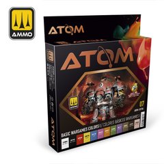 ATOM Acrylic Paint Set Base Colors Wargames I Ammo Mig 20706