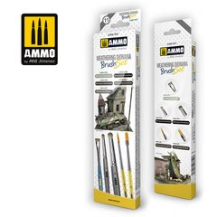 Набор кистей для везеринга и диорам (Brushes for Weathering Diorama Set) Ammo Mig 7611