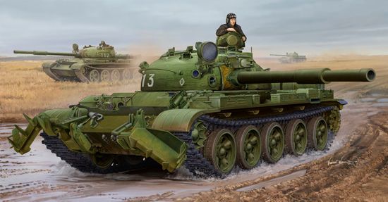 Збірна модель 1/35 танк Т-62 зразка 1975 року з розмінним плугом КМТ-6 Trumpeter 01550