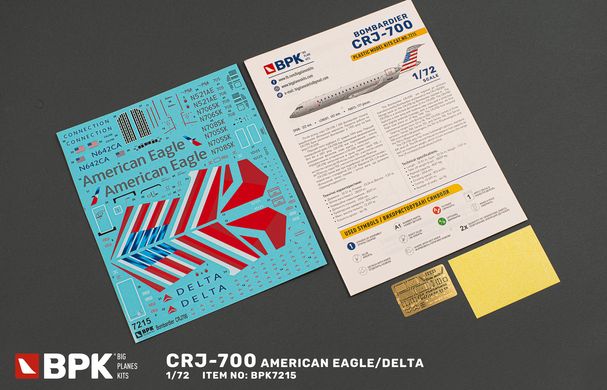 Збірна модель 1/72 літак CRJ-700 American Eagle/Delta BPK 7215