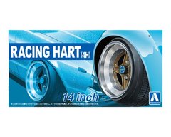 Комплект коліс Rim & Tire Set ( 44) Racing Hart (4H) 14" Aoshima 05377 1/24, В наявності
