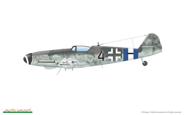 Сборная модель 1/48 винтовой самолет Bf-109G-10 Erla Weekend Edition Eduard 84174