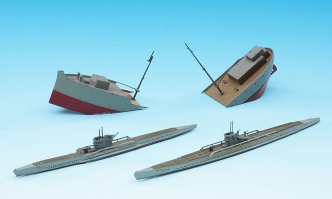 Assembled model 1/700 German U-Boat 7C/9C Hasegawa 49901
