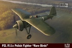 Сборная модель 1/72 польский одномоторный истребитель PZL P.11c 'Rare Birds' IBG Models 72520