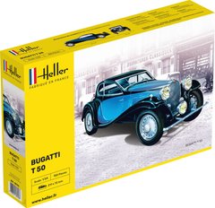 Сборная модель 1/24 французский роскошный спортивный автомобиль Bugatti Type 50 Heller 80706