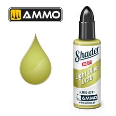 Acrylic matte farbe for applying shadows Light Olive Draw Matt Shader Ammo Mig 0741