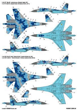 Decal 1:72 for Ukrainian Su-27 and Su-27UB with Flora Camouflage Foxbot 72-076