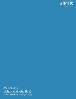 Эмалевая краска RAL 5012 LICHTBLAU (Light Blue) Светло голубой Arcus 247