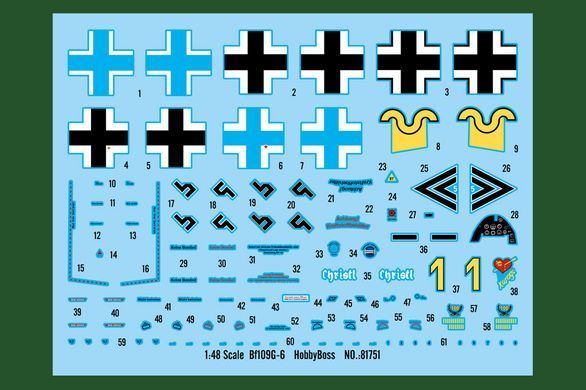 Збірна модель 1:48 німецький літак Bf109G-6 HobbyBoss 81751