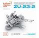 Scale model 1:72 anti-aircraft gun ZU-23-2 Towed 23x152mm kaliber38mm