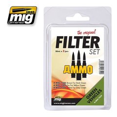 Set of enamel filters Green vehicles Filter Set (Green Vehicles) Ammo Mig 7452