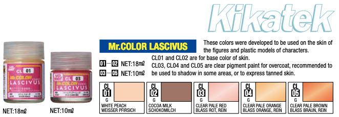 Фарба для фігур Mr. Color Lascivus (10 ml) Pale Clear Red / Блідо-червоний (глянцевий) CL03 Mr.Hobb