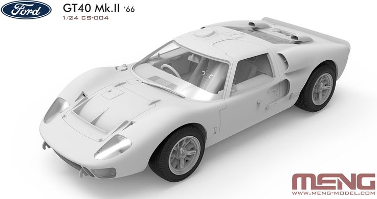 Prefab model 1/24 car Ford GT40 Mk.II '66 1966 Le Mans 24h Meng Model CS-004