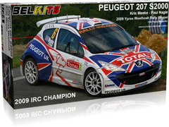 Сборная модель 1/24 автомобиль Peugeot 207 S2000 2009 IRC Champion Belkits BEL-001
