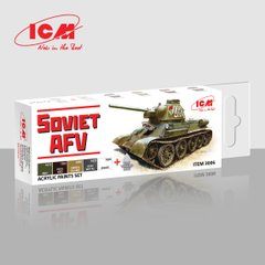 A set of acrylic paints for the Soviet armored personnel carrier ICM 3006