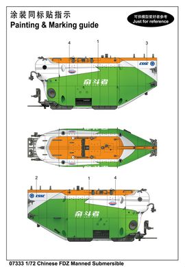 Збірна модель 1/72 повноводний глибоководний пілотований підводний апарат «Боротьба» Trumpeter 07333