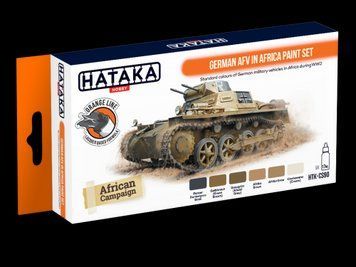 Набор нитрокрасок &laquo;Немецкая бронетехника в Африке&raquo;, 6x17 мл, Hataka Hobby HTK-CS90