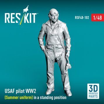 Фигура 1:48 пилот ВВС США Второй мировой войны (летняя униформа) в положении стоя Reskit RSF48-0102