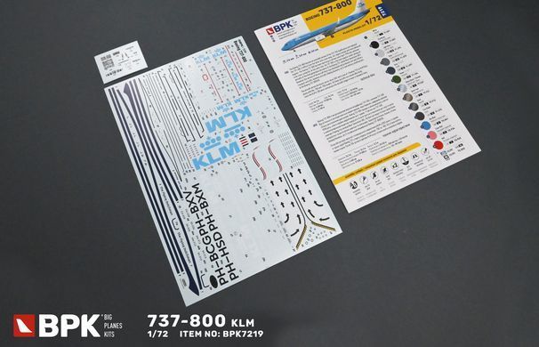 Сборная модель 1:72 самолет 737-800 KLM (1/72) BPK 7219