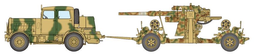 Сборная модель 1/48 Немецкий грузовик German SS-100 + зенитное орудие 88mm Flak 37 Tamiya 37027