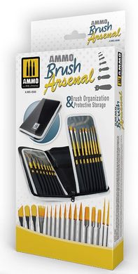 A set of brushes in a protective case AMMO Brush Arsenal Ammo Mig 8580