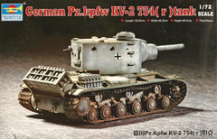 Assembled model 1/72 tank Pz.Kpfw. KV-2 754 (r) Trumpeter 07266