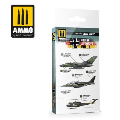 Набір акрилових фарб Сучасне Люфтваффе Том 1 (Modern Luftwaffe Vol 1 Set) Ammo Mig 7241