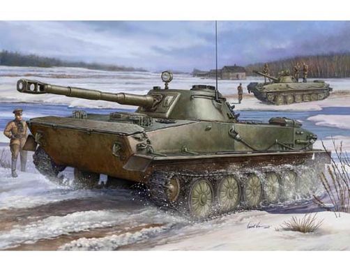 Assembled model 1/35 tank PT-76 Light Amphibious Trumpeter 00380