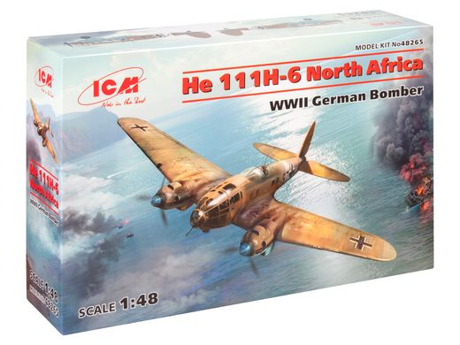 Збірна модель 1/48 літак He 111H-6 Південна Африка, Німецький бомбардувальник 2 Світової війни ICM 4