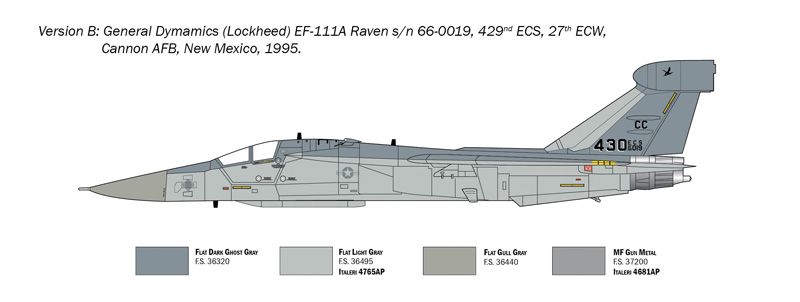 Сборная модель 1/72 самолет EF-111 A Raven Italeri 1235