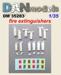 Prefab model 1/35 set of fire extinguishers, decal (12 pcs) resin DAN Models 35283