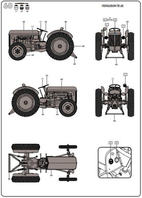 Збірна модель 1/24 трактор Ferguson Petit Gris TE-20 + FF-30 + діорама Стартовий набір Heller 52326