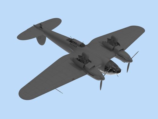 Assembled model 1/48 aircraft He 111H-3 of the Romanian Air Force, Bomber II SV ICM 48266